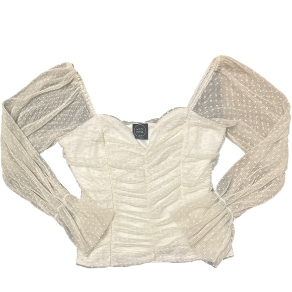 Fashion Nova Tops - Mesh Puff-Sleeve Corset Top | Madi Mase